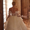 Off Shoulder Tiered Skirt Wedding Dress