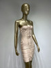 Strapless Laced Beige Mini Dress