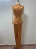 Gold Long Sleeve Maxi Dress 