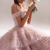 Blush Pink Ruffled Wedding Dress 