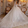 Long Sleeve Shiny Lace Wedding Dress