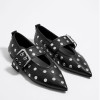 Rivet Buckle Ballet Flats