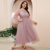  Plus Size Chiffon Midi Dress