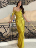 Luxury Gold Sequined Pleated Dress