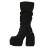  Round Toe Mid Length Boots