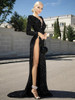 Long Sleeve Black Lace Maxi Dress