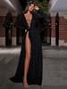 Long Sleeve Black Lace Maxi Dress