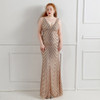 Plus Size V Neck Sequined Mermaid Gown