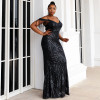  Plus Size  Backless Off Shoulder Gown