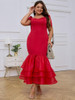 Grrly Grrls Plus Size Sleeveless Tulle Mermaid Gown 