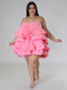 Grrly Grrls Plus Size Sleeveless Ruffled Mini Dress 