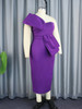 Plus Size Purple One Shoulder Dress