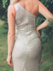 One Shoulder Sequined Hollow Out Dress