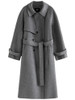 Belted 100% Wool Double Breasted Coat