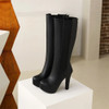 Black Platform Knee-High Boots