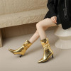 Pointed Toe Short Heel Boots
