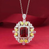 Luxury Flower Ruby Diamond Pendant 