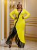 Plus Size Yellow Fringe Dress