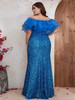 Plus Size Strapless Sequined Dress