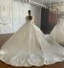 High Neck Sparkling Lace Bridal Dress