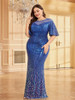 Plus Size O-Neck Mermaid Dress