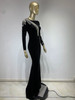 Black Velvet Cut-Out Maxi Dress