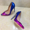 Riveted Granulated Color Stiletto Pumps