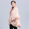 Faux Fur Bat Sleeve Shawl Jacket