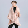 Faux Fur Bat Sleeve Shawl Jacket