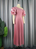 Plus Size Pink A Line Pleated Dress