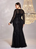 Plus Size Elegant Sequined Evening Dress