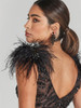 Glamorous Sequined V-Neck Feathered Dress