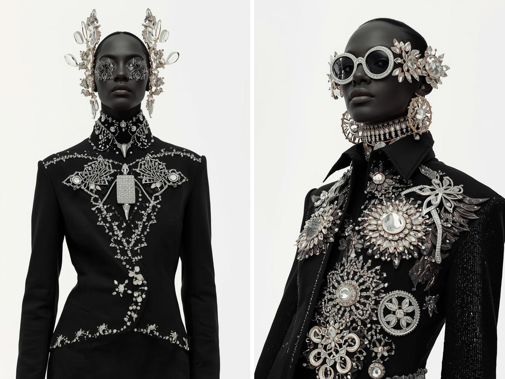 Crystal Geometry – Structured Embellishment Meets Precision Design