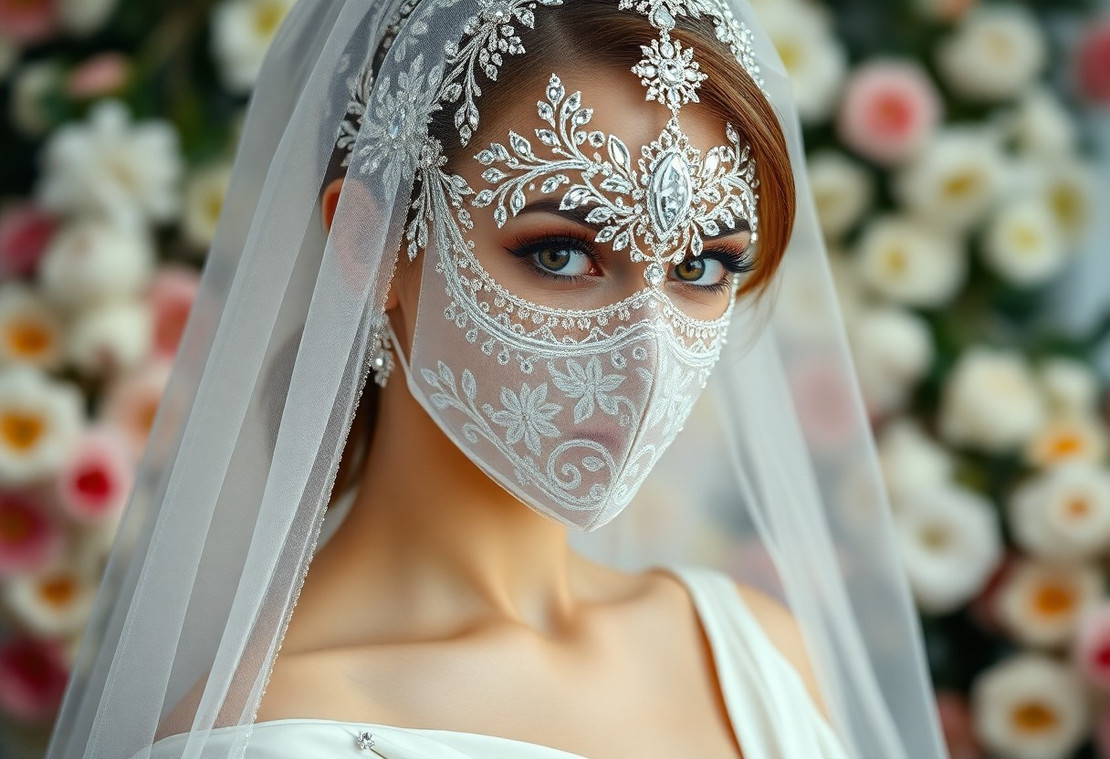 Crystal Veils Unveiled - Timeless Bridal Fashion Meets Couture Mask Trends Crystal Veils Unveiled - Timeless Bridal Fashion Meets Couture Mask Trends