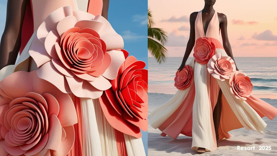  Giant Rosettes Bloom: How 3D Flower Appliqués Define Resort 2025 Style
