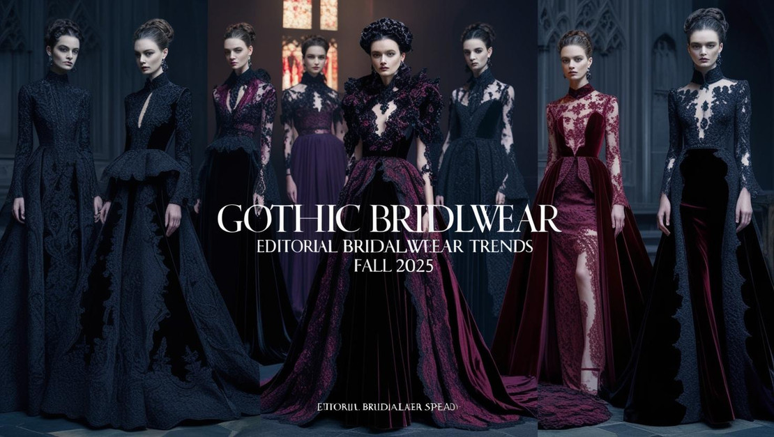  Gothic Bridalwear Dominates Fall 2025: Lace, Velvet & Darkness Redefine the Aisle