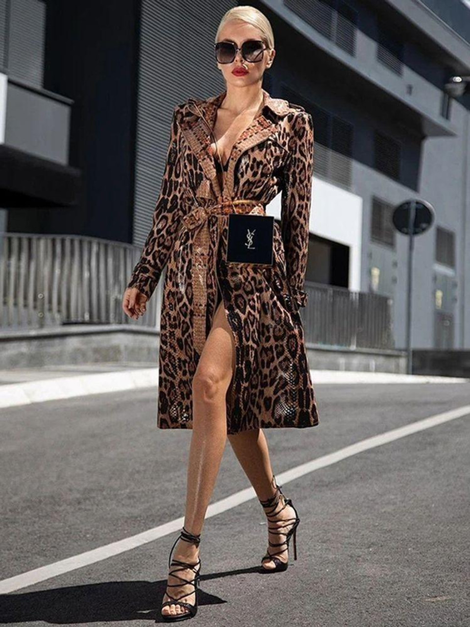 Fierce Elegance Leopard Print Trench Coat - Grrly Grrls Fierce Elegance Leopard Print Trench Coat - Grrly Grrls