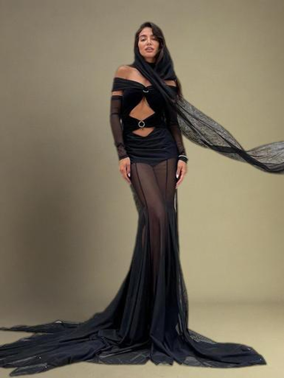 Venus Off-Shoulder Ruched Maxi Dress - Grrly Grrls