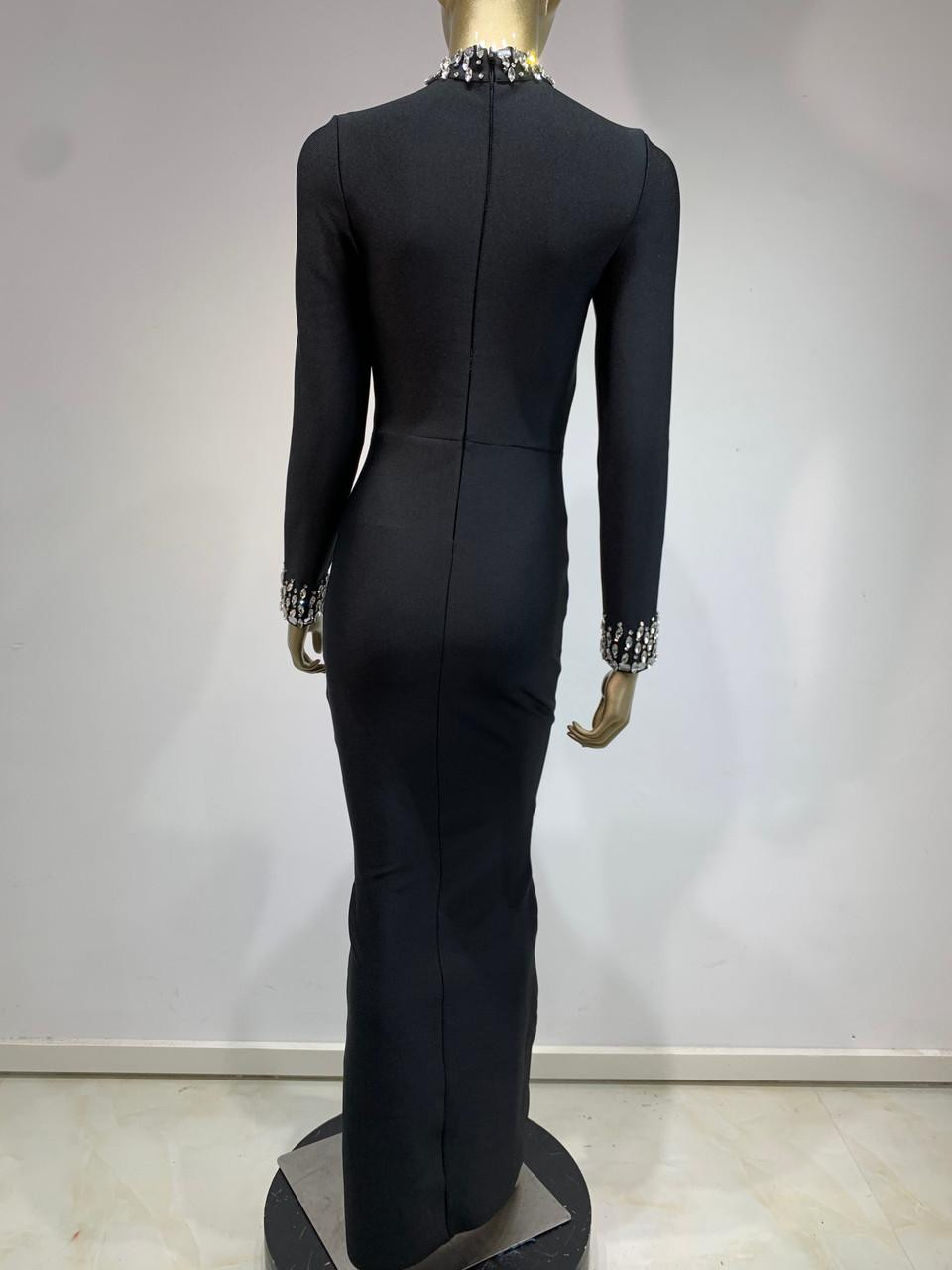 Midnight Allure Beaded Mesh Dress - Grrly Grrls Midnight Allure Beaded Mesh Dress - Grrly Grrls