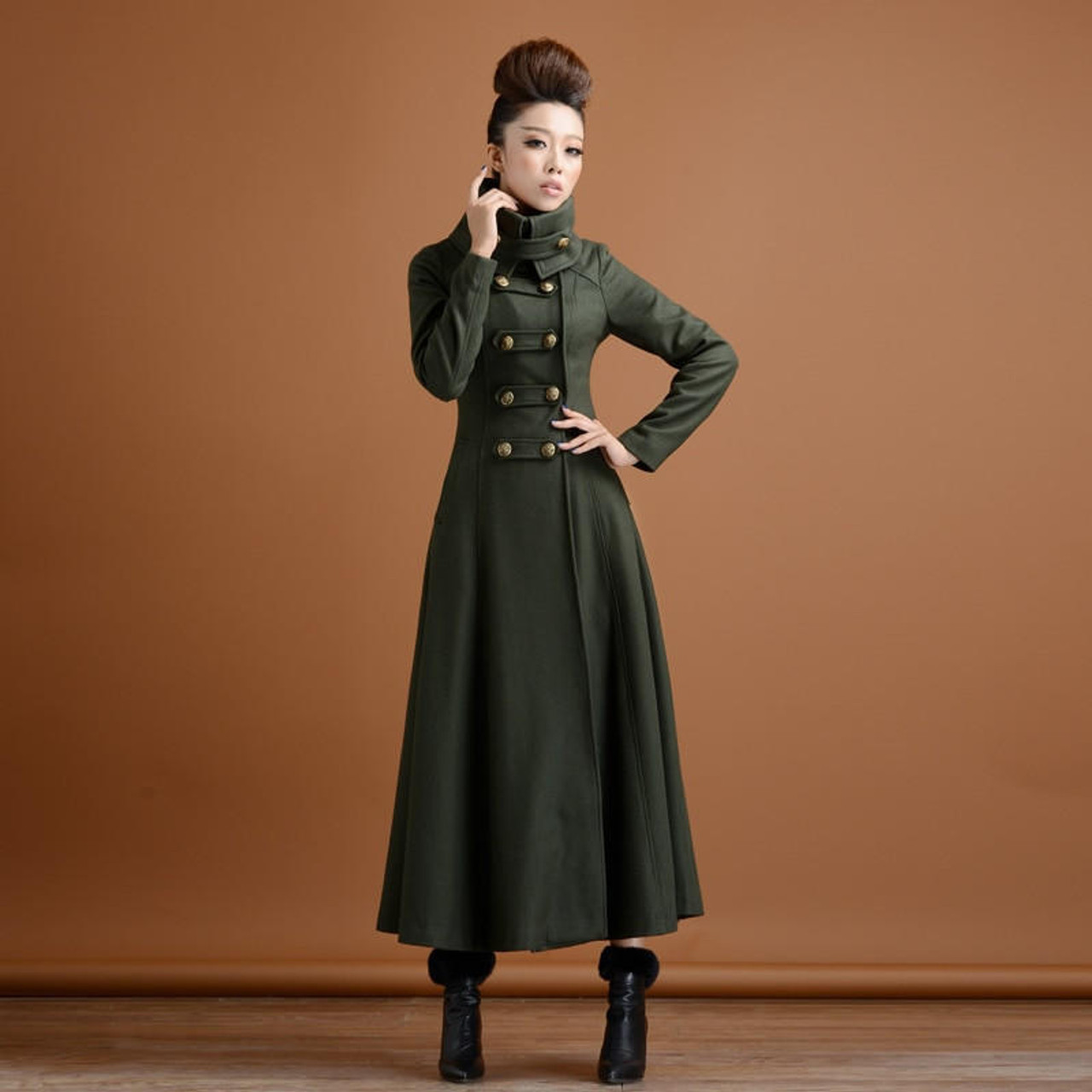 Military Double Breasted Wool Coat - Grrly Grrls