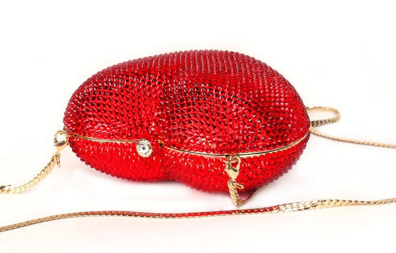 Handmade Blingbling Crystal Bead Beaded Christmas Red Heart Coin Puse Bag  Accessories Design Select Clutch Bag with Chain - China Fortnite and Lady  Wallet price