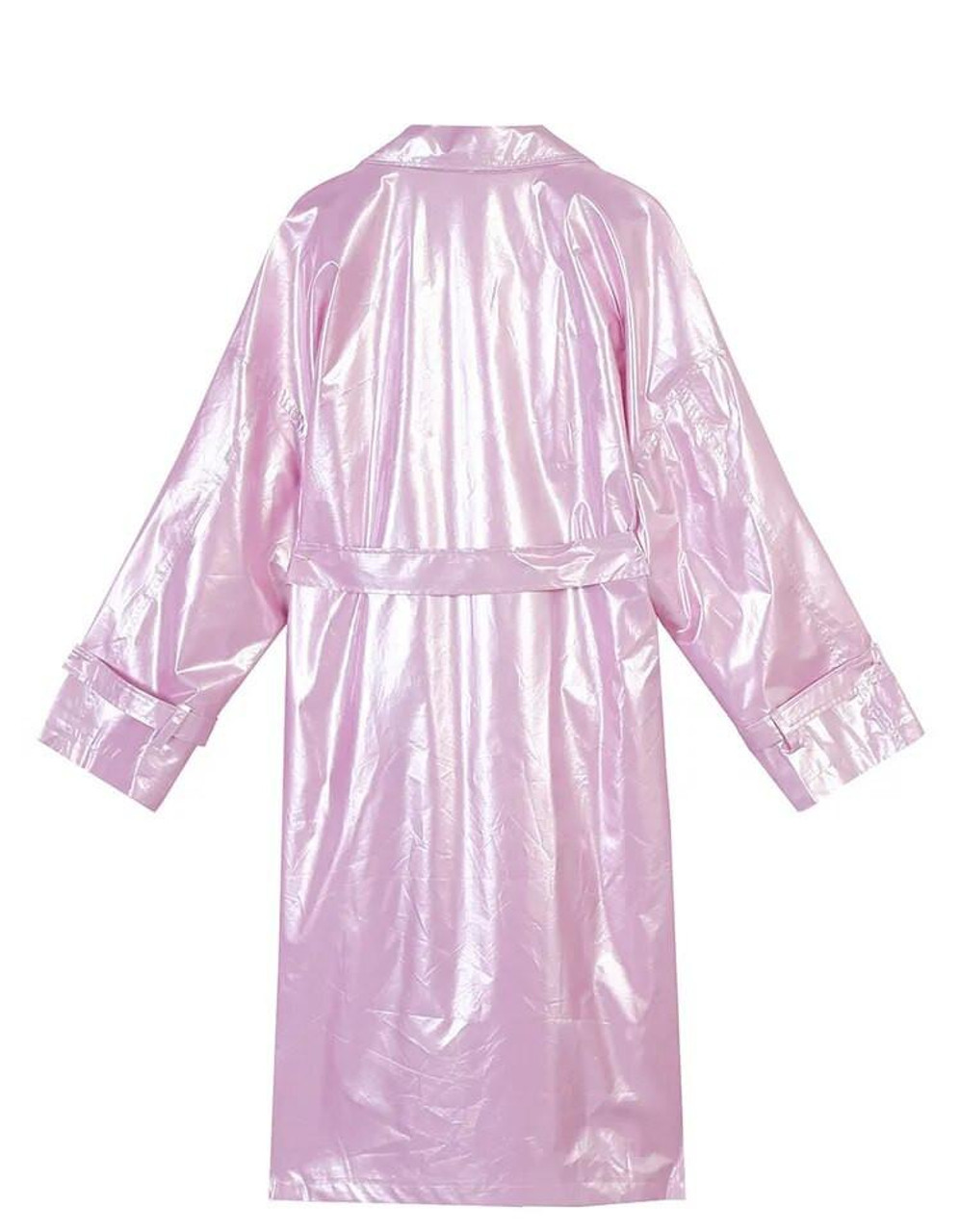 Pink Patent Leather Trench Coat