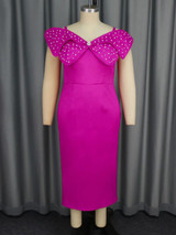 Starry Elegance Bow Bodycon Gown – Plus Size Starry Elegance Bow Bodycon Gown – Plus Size