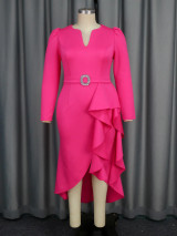 Crimson Cascade Dress — Plus Size 