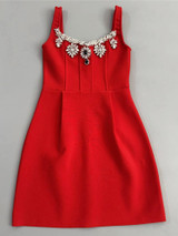 Crimson Glint Mini Dress 