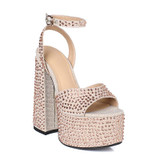 Grrly Grrls Silver Crest Platform Sandals 