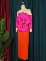 Grrly Grrls Plus Size Off Shoulder Bowed Maxi Gown Grrly Grrls Plus Size Off Shoulder Bowed Maxi Gown