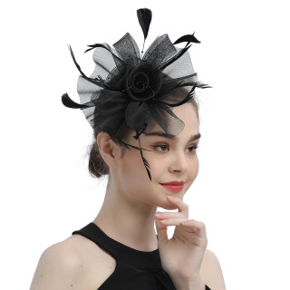 Grrly Grrls Mesh Tea Party Fascinator with Feathers 
