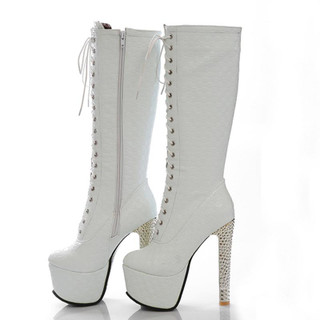 Grrly Grrls Luxury Lace-Up Platform Knee-High Boots Grrly Grrls Luxury Lace-Up Platform Knee-High Boots
