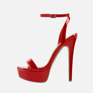 Grrly Grrls Glossy Platform Open-Toe Stilettos 